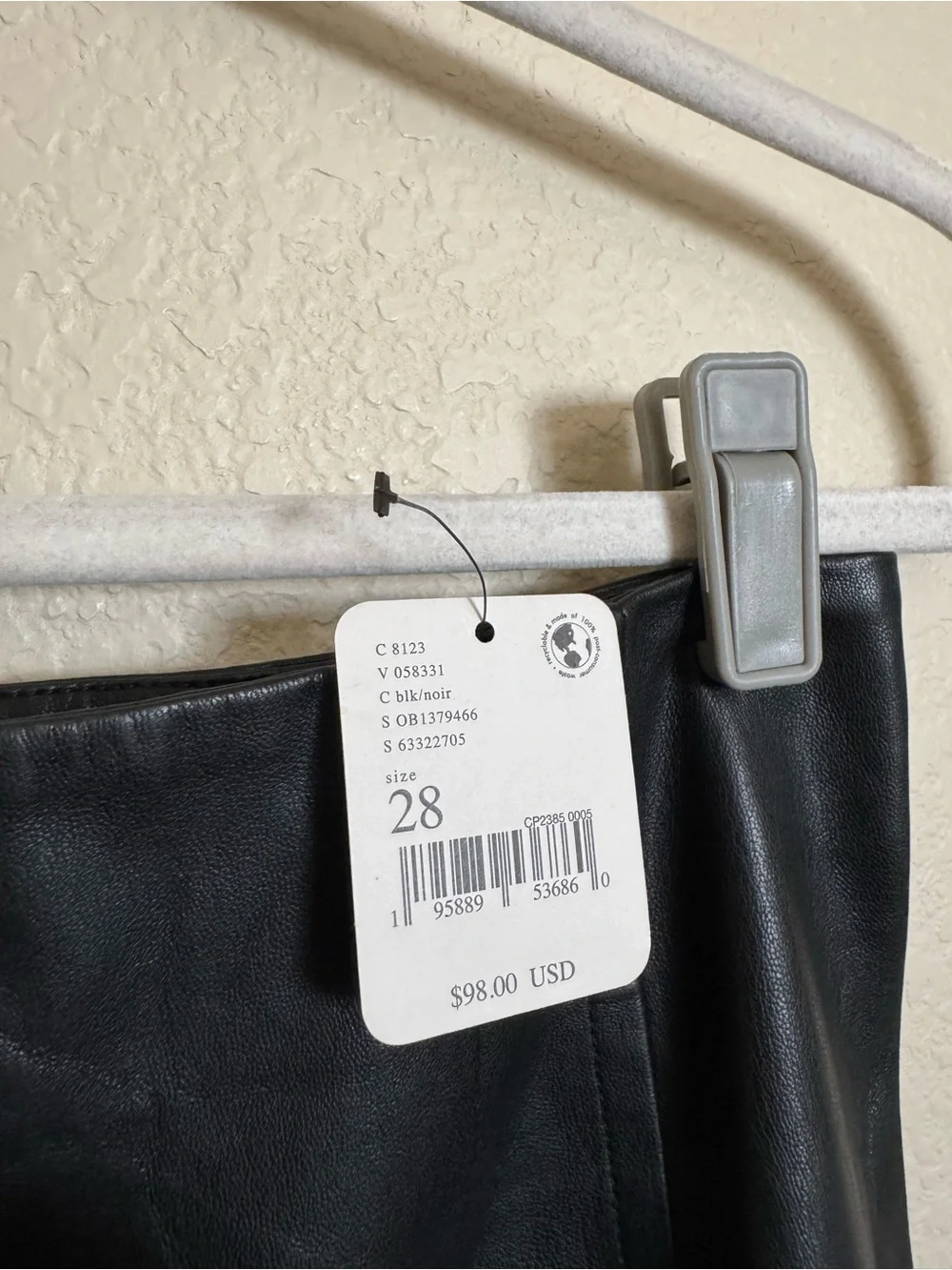 Free People Real Deal Slit Pants Size 28 Black Faux Leather Flare Boho NEW